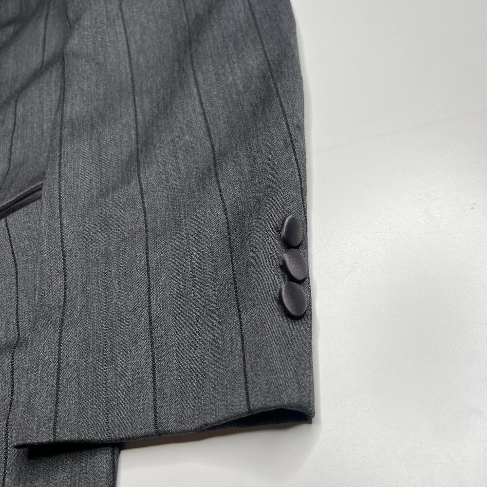 Rare Vintage Dior Monsieur Blazer 39L‎ Gray Pinstripe Wool Satin Lapel Boston - Picture 11 of 12